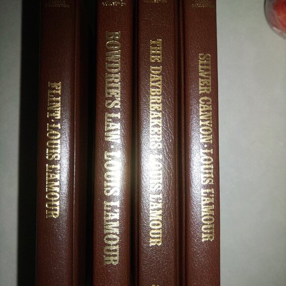 4 Leatherette Bound Louis L'Amour Old West Themed Books - Picture 2 of 9